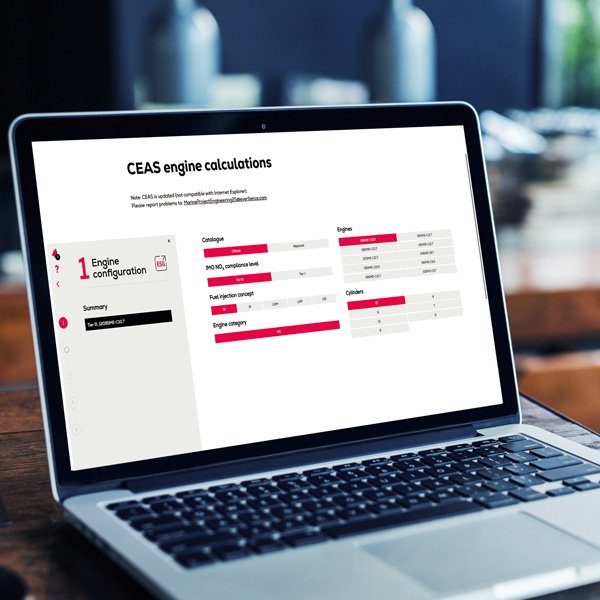 CEAS engine calculations user interface
