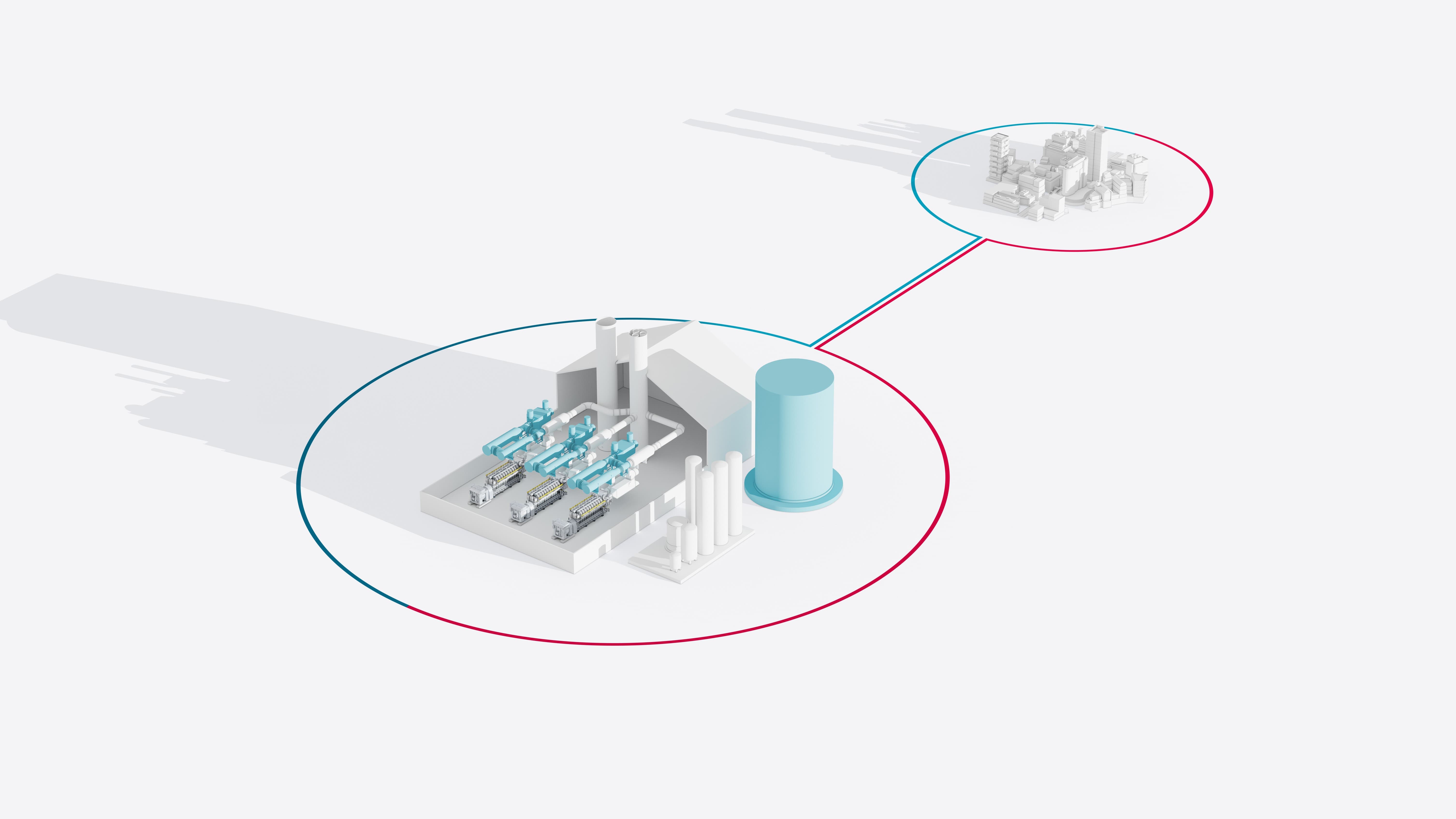 Sunset behind a big city