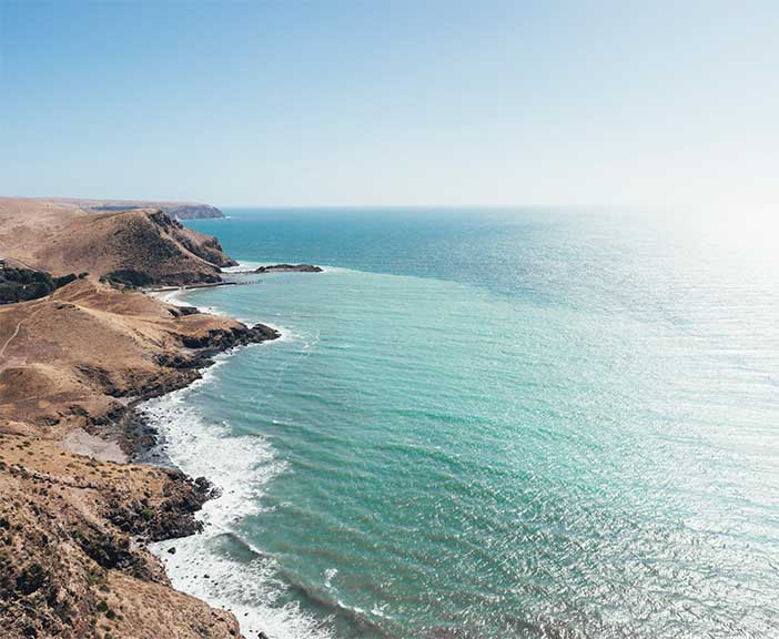 redering of coastline with cliffs