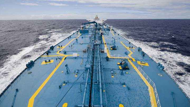 view from a tanker ship on ocean