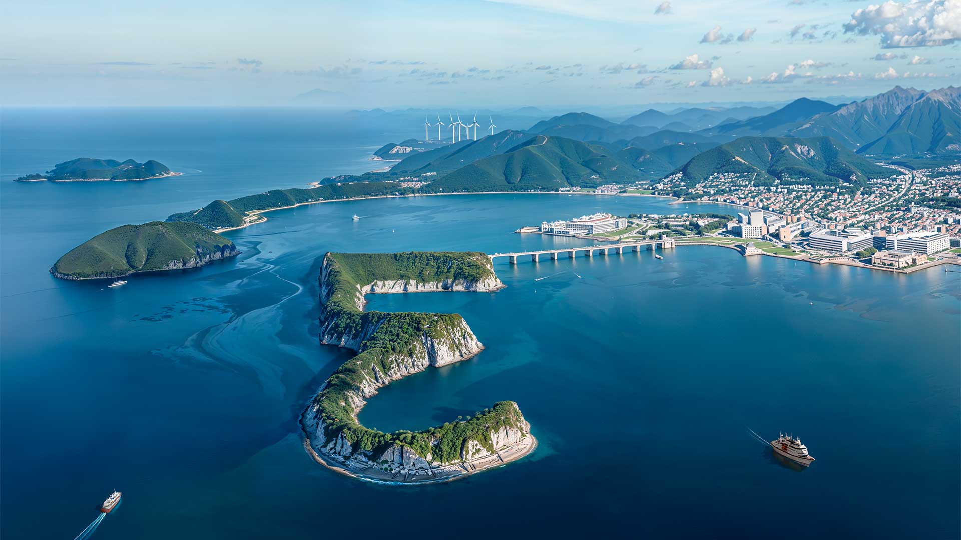 rendering of island in shape of Everllence logo