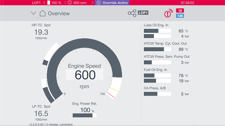 Engine automation screen