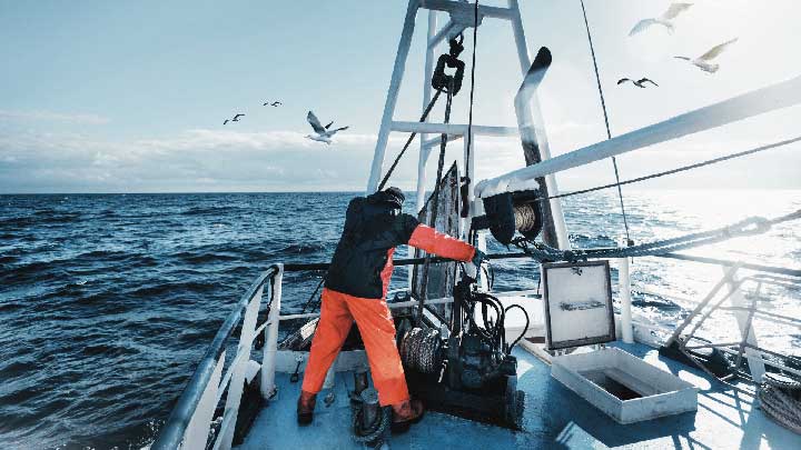 worker on a fishing vessel