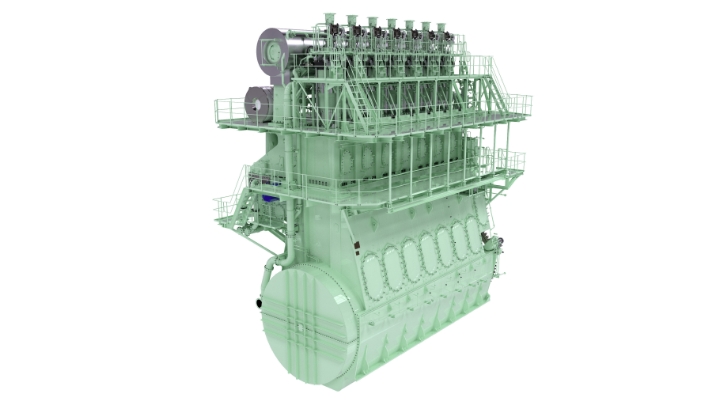 rendering of marine two-stroke engine