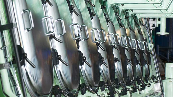 Close up of two-stroke engine