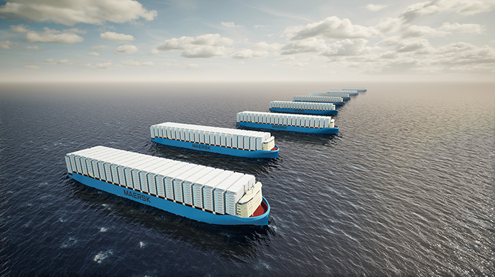 rendering of Maersk container ships