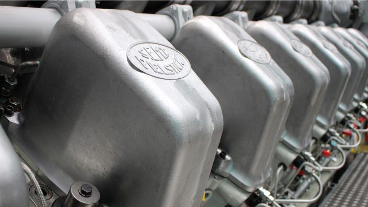 close-up of Pielstick engine