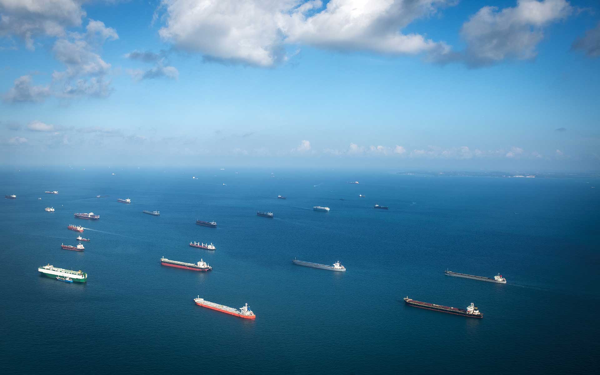 Tanker vessels on the ocean