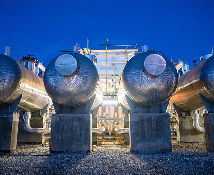 turbines at night time