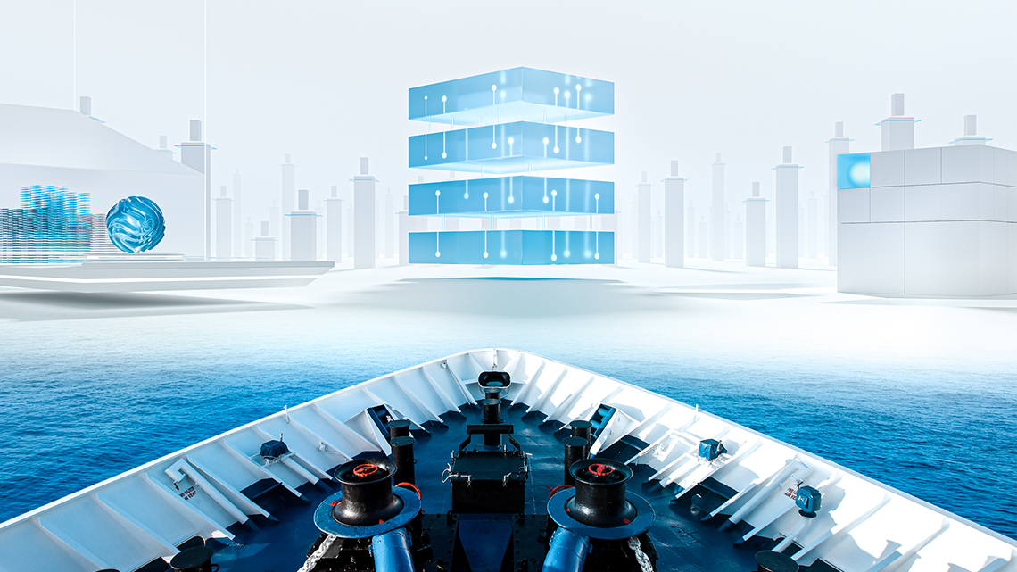 Ship with landscape of digital solutions