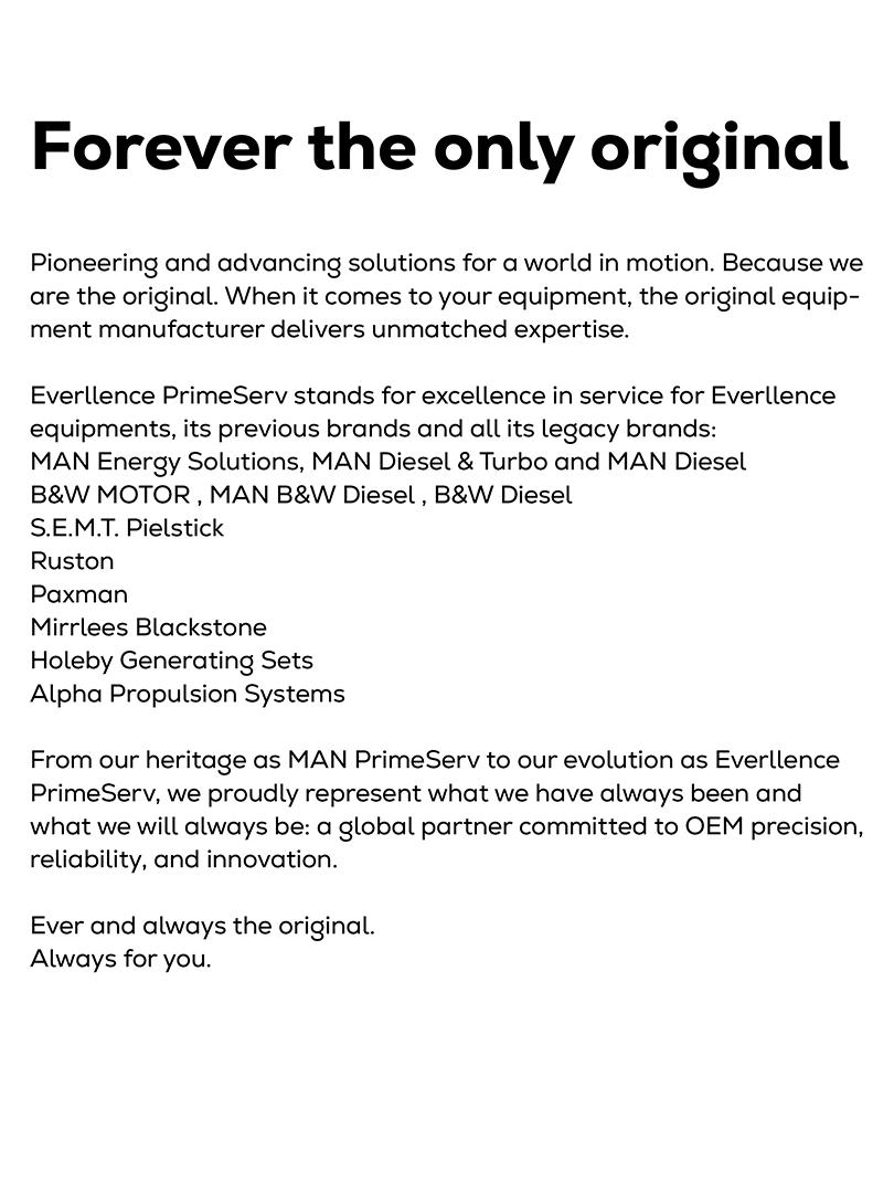 Text listing all brands serviced by Everllence