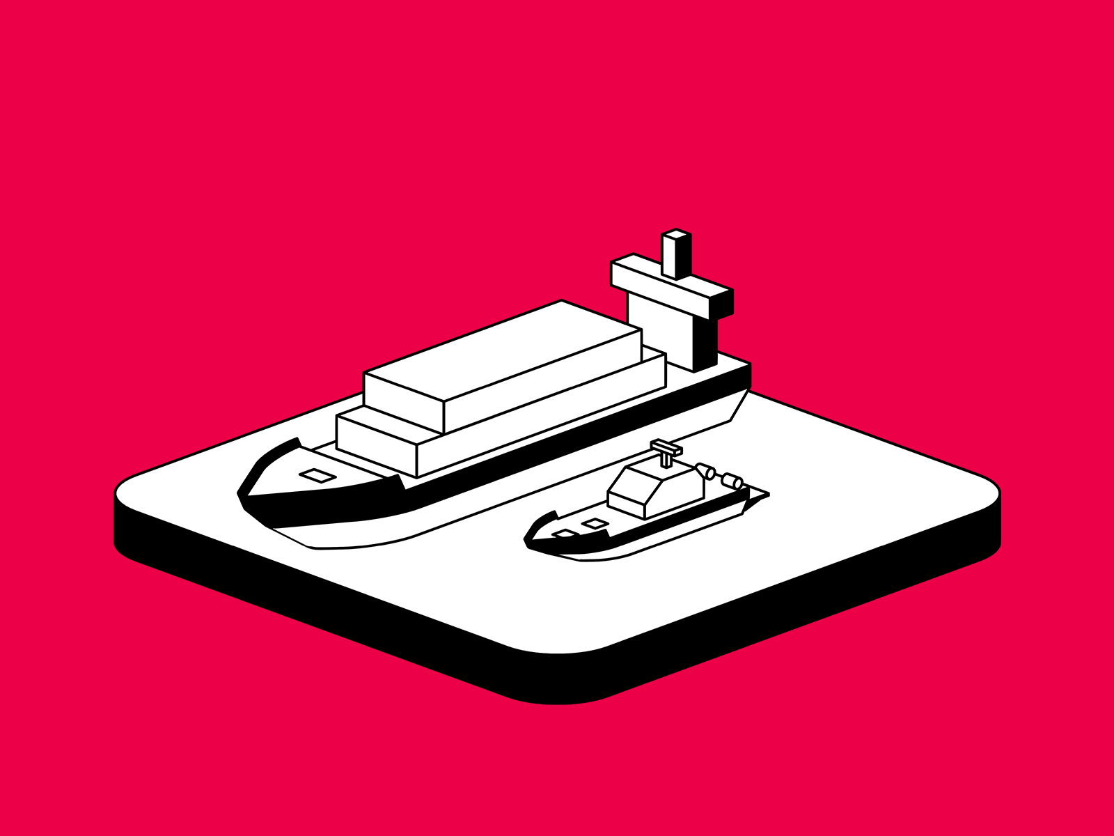 Illustration of two ships