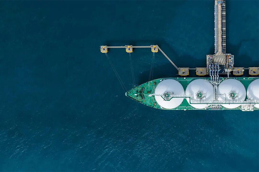 arial shot fo an LNG tanker